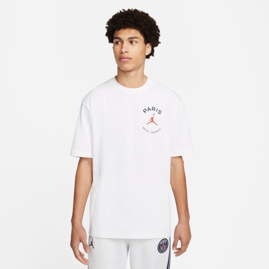 Paris Saint Germain T-Shirt Logo Jordan x PSG - White - Men's-SoccerKits Hub | Buy Soccer Jerseys Online